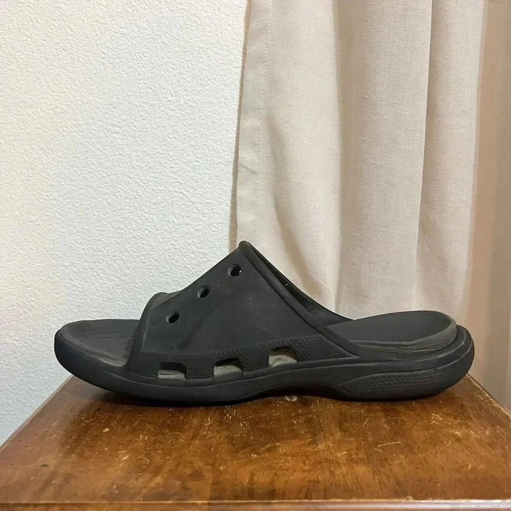 Crocs Classic Slides Baya II Comfort Black Mens 12 Womens 14‎ Non Slip Grunge